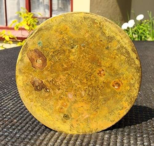 HEAVY (800G) BRASS HEXAGONAL SHAPED VASE  NOTE I HAVE OTHER BRASS ITEMS ON AUCTION