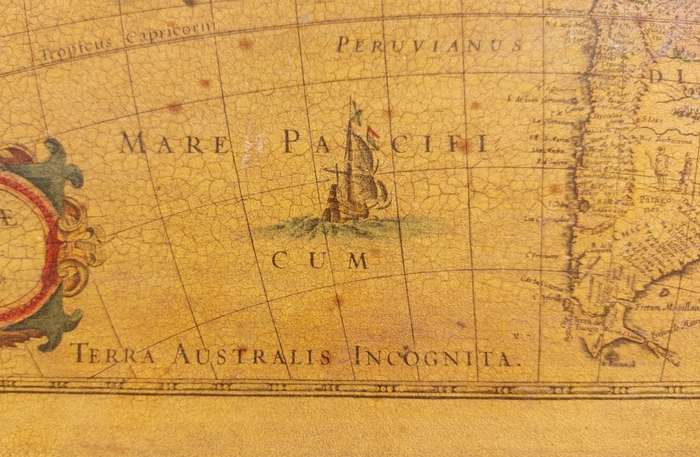 RARE ANTIQUE MAP AMERICAE NOVA TABULA WITH ELDORADO WILLEM BLAEU (1571-1638) HAND COLOURED ENGRAVING