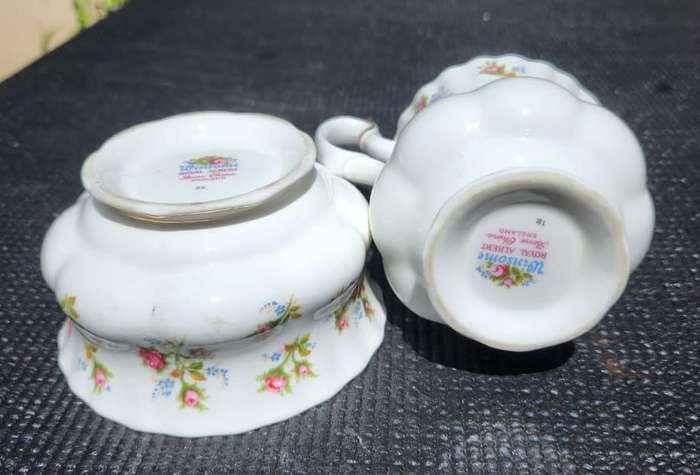 Royal Albert 1966-1980 Winsome Pattern (Small Pink Roses) Creamer and Sugar Pot