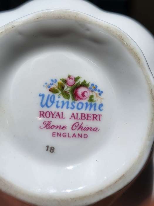 Royal Albert 1966-1980 Winsome Pattern (Small Pink Roses) Creamer and Sugar Pot