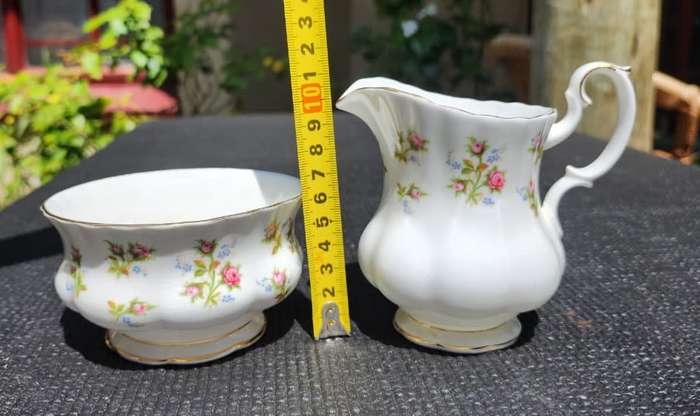 Royal Albert 1966-1980 Winsome Pattern (Small Pink Roses) Creamer and Sugar Pot