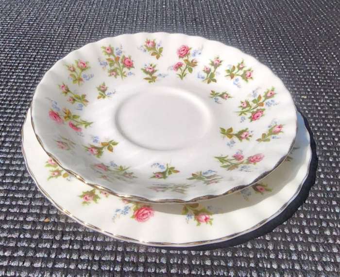 Royal Albert 1966-1980 Winsome Pattern (Small Pink Roses) ODD Saucer and Sideplate