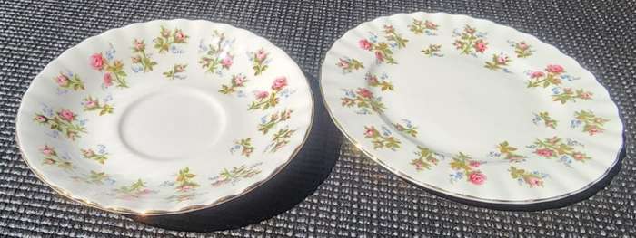 Royal Albert 1966-1980 Winsome Pattern (Small Pink Roses) ODD Saucer and Sideplate