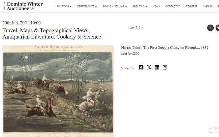 Plate II First Steeple-Chase On Record 1839 Very Rare Original Coloured Aquatint Henry Alken