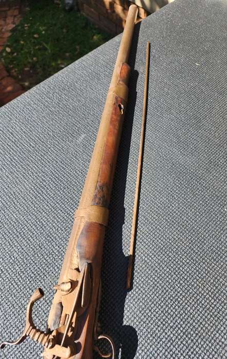 Antique Moorish Muzzle Loading Percussion Rifle - DEACTIVATED! (Holes bored in muzzle - see photo)