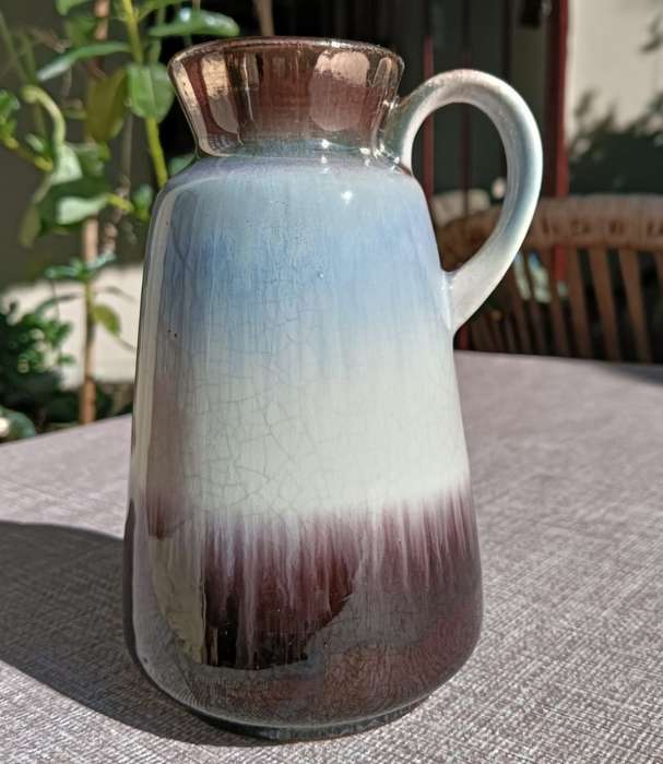 RARE Eye-Catching 1950s Bay Keramik German Melting Glaze Ceramic Pitcher Vase of HIGH QUALITY