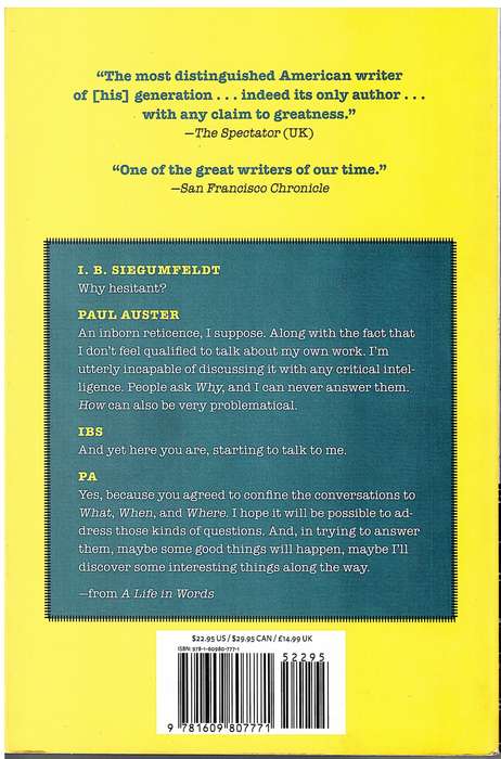 A Life in Words: Conversations with IB Siegumfeldt - Paul Auster