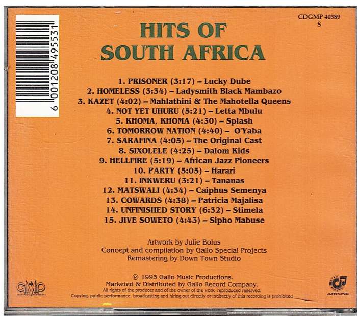 Various Artists - Hits of South Africa CD