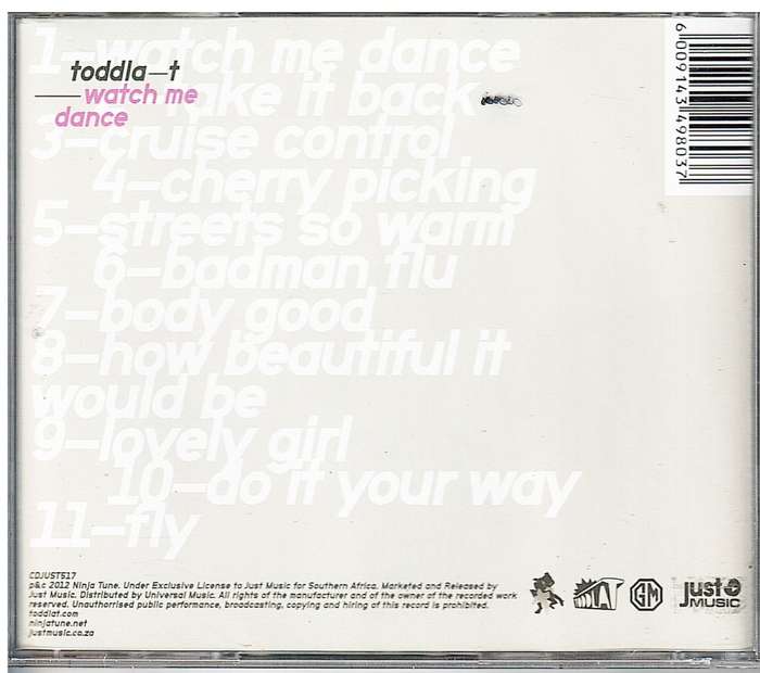 Toddla-T - Watch Me Dance CD