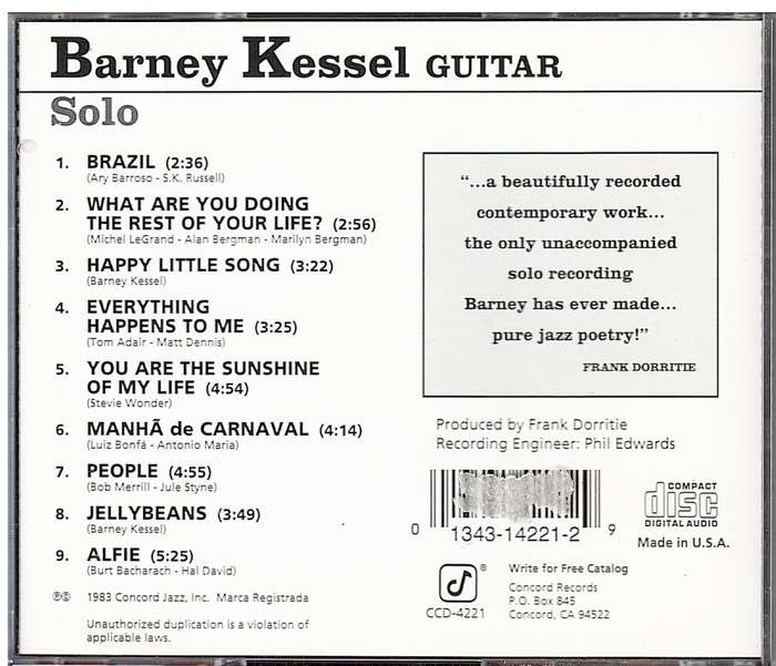 Barney Kessel - Solo CD