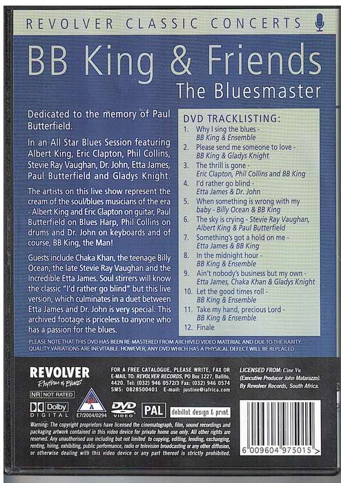 BB King & Friends - The Bluesmaster DVD (Revolver Classic Concerts)