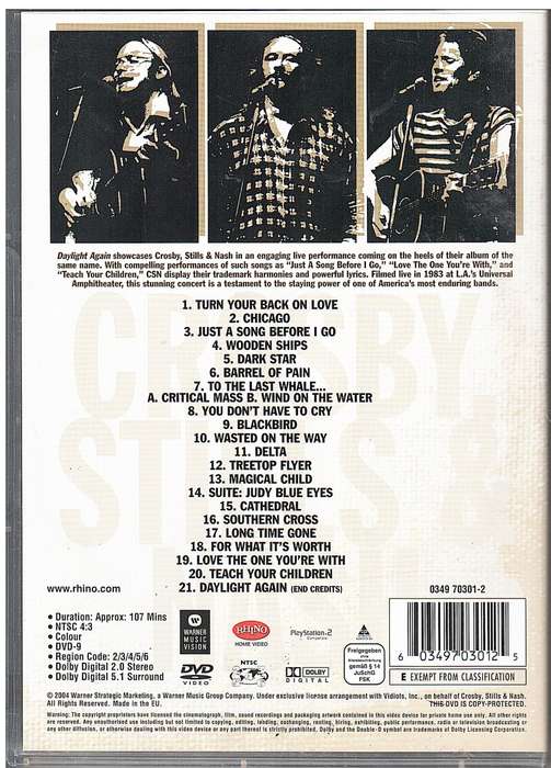 Crosby, Stills & Nash - Daylight Again DVD
