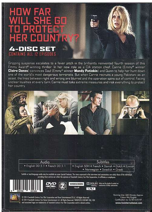 Homeland Season 4 4 DVD Box