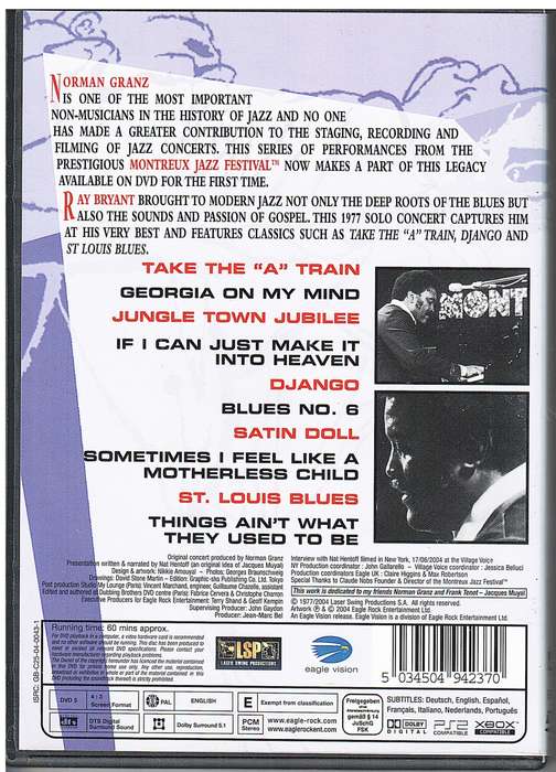 Ray Bryant `77 (Norman Granz` Jazz at Montreux Presents...) DVD