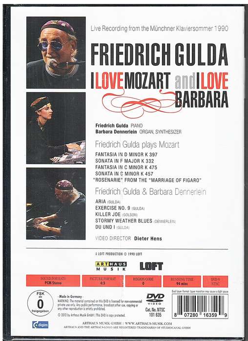 Friedrich Gulda - I Love Mozart and I Love Brabara (Live from the Munchner Klaviersommer) 1990 DVD