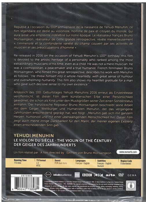 Yehudi Menuhin - The Violin of The Century DVD