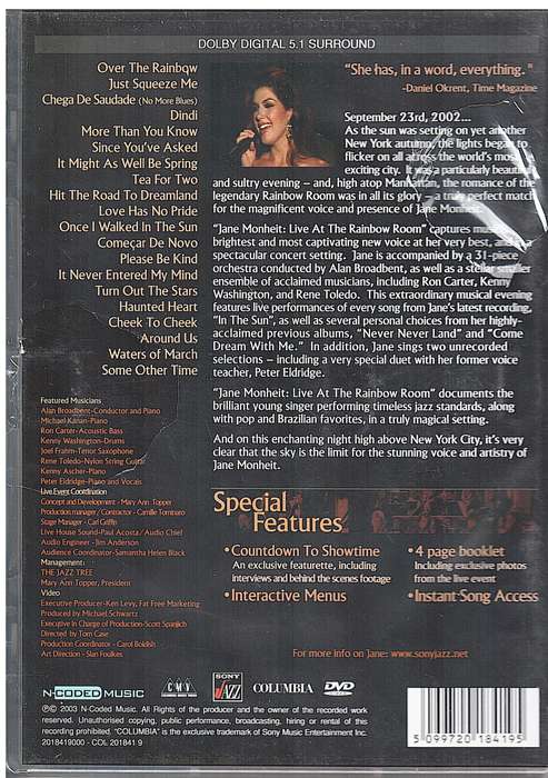 Jane Monheit Live at the Rainbow Room DVD