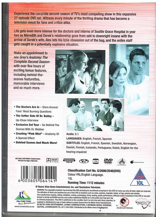 Grey`s Anatomy The Complete Second Season DVD