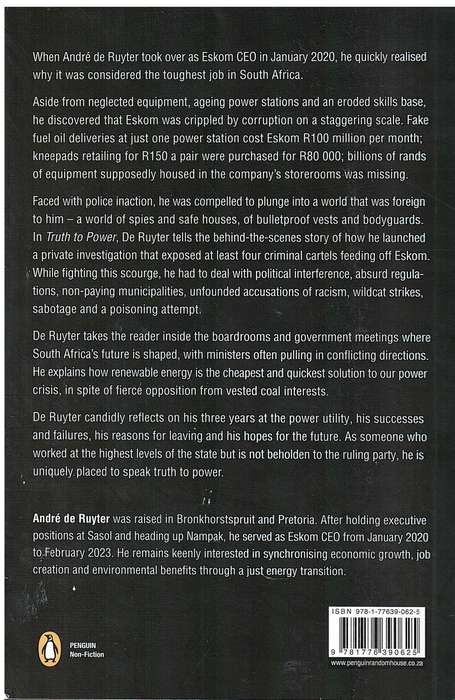 Truth to Power: My Three Years Inside Eskom - Andre de Ruyter [2024 Sunday Times Lit Awards Longlist