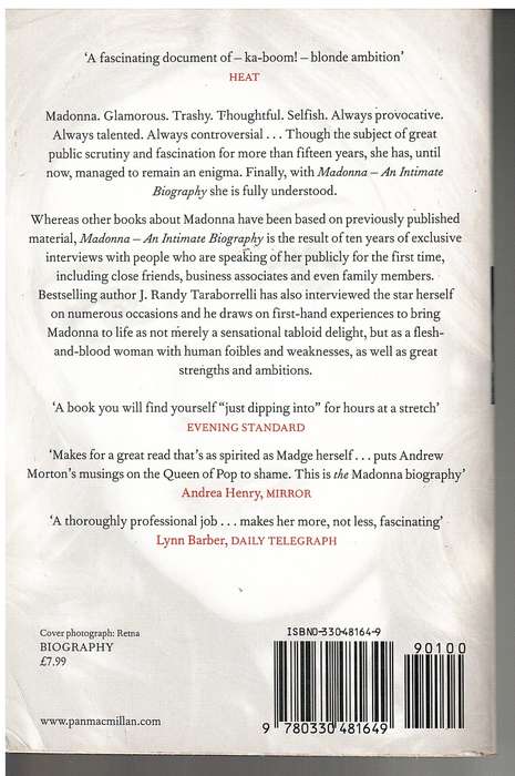 Madonna: An Intimate Biography- J Randy Taraborrelli (Updated with 3 new chapters)