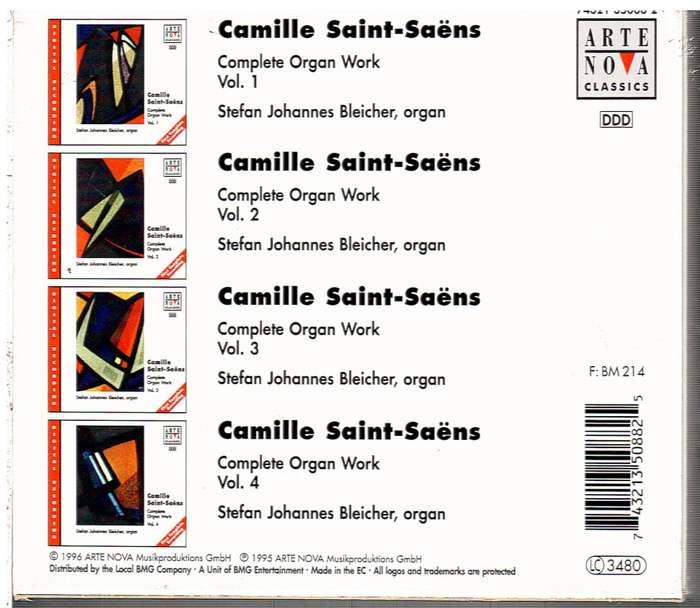 Camille Saint-Saëns: Complete Organ Work - Stefan Johannes Bleicher (Organ) 4 CD Box set