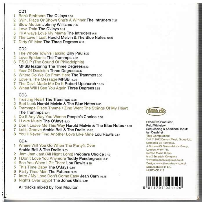 Philadelphia International Classics: The Tom Moulton Remixes 4 CD Box Set