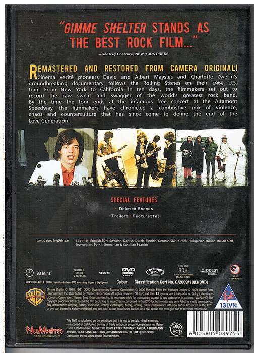 The Rolling Stones: Gimme Shelter DVD