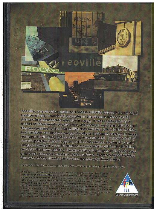 United Colours of Yeoville DVD [NEW]