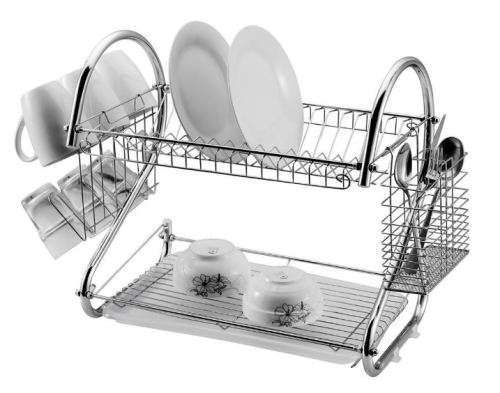 DISH RACK - DOUBLE - SILVER