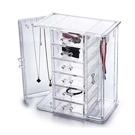 Jewellery Cosmetics Organiser Display Acrylic 6 Drawer Jewelry Rack