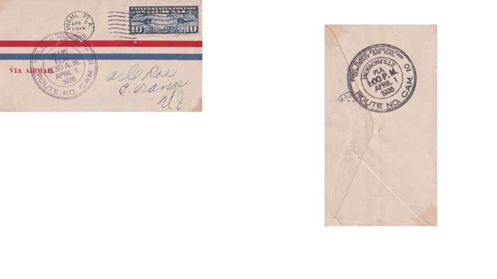 Air mail US States, Miami.
