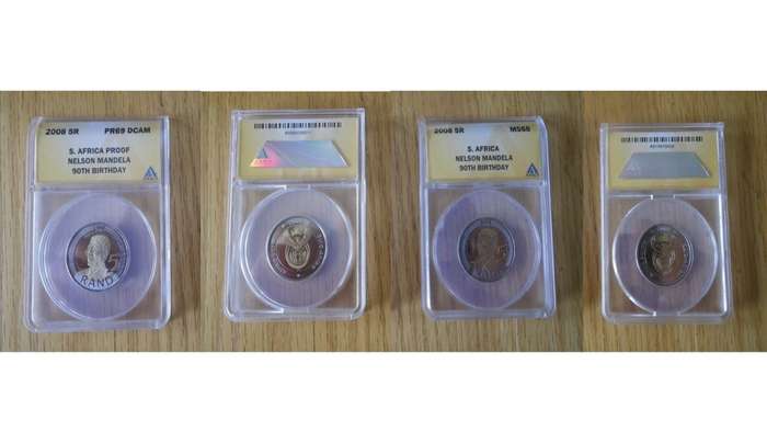 Nelson Mandela and Inauguration proof coins.