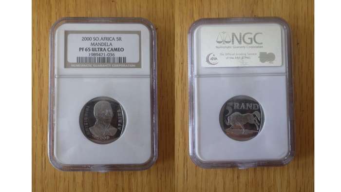 Nelson Mandela and Inauguration proof coins.
