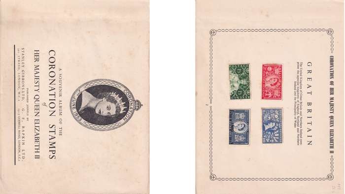 Coronation of Queen Elizabeth stamps.