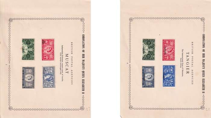Coronation of Queen Elizabeth stamps.
