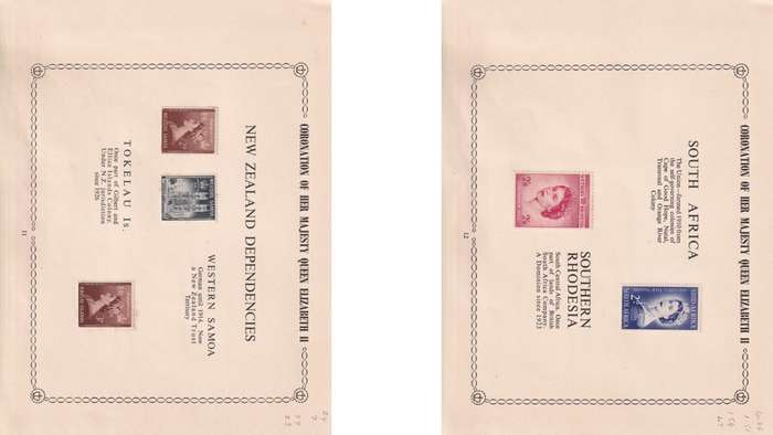 Coronation of Queen Elizabeth stamps.