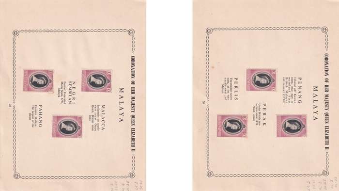 Coronation of Queen Elizabeth stamps.