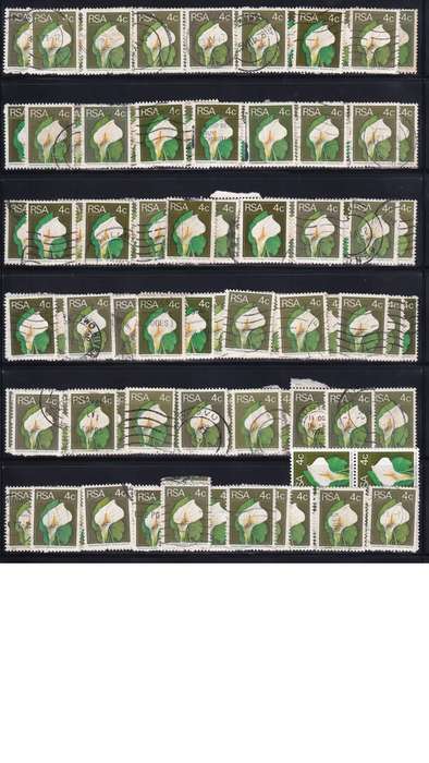 1974 South Africa 4c Arum Lily. 0.80c per single stamp.