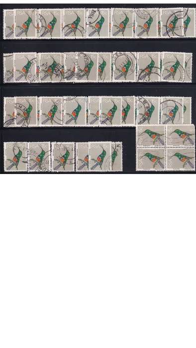 1974 South Africa 15c Sunbird. 0.90c per single stamp.