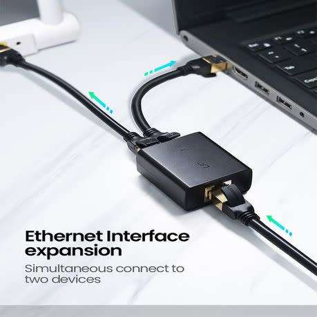 UGreen 50923 RJ45 2-Port Single LAN Extender Kit-BK