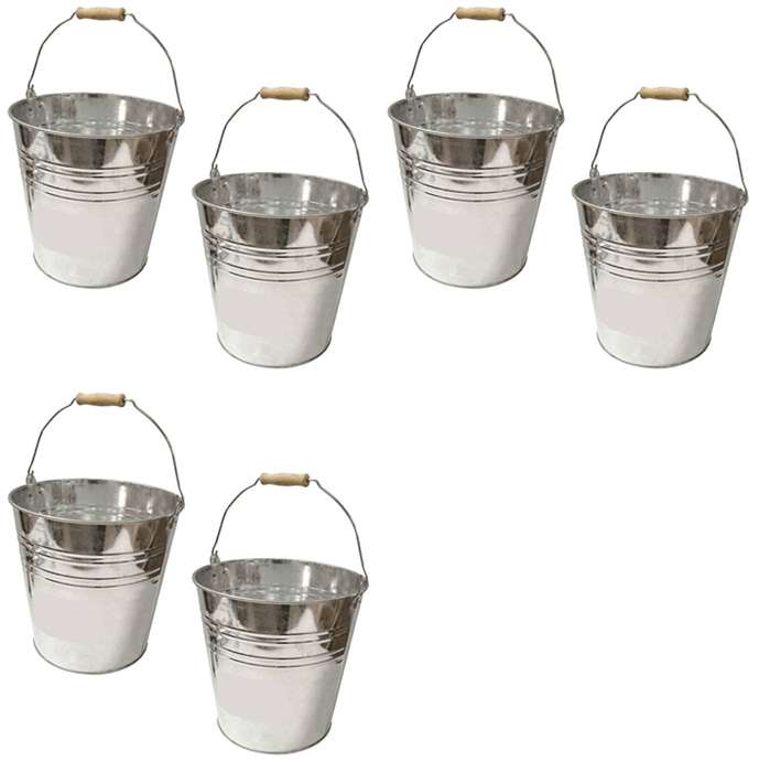 Steel Bucket With Handle -10 kg (10 litre) (bulk pack of 6)