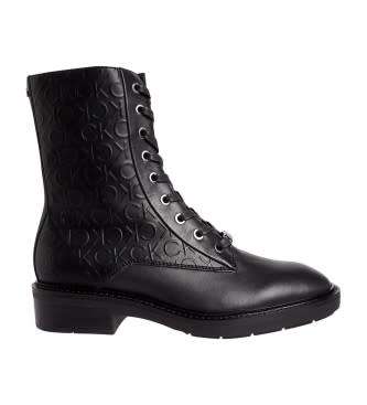 Calvin Klein Rubber Sole Combat black leather boots EURO 40 (UK 6.5)