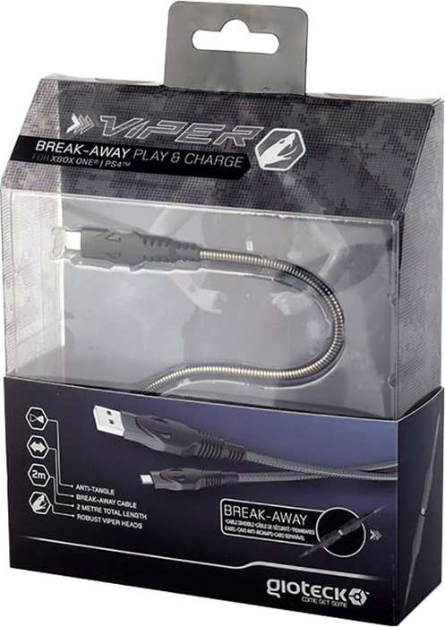 Gioteck TX-Viper Anti-Twist Play and Charge Break Away Cable for Xbox One and PS4 Gioteck TX-Viper A