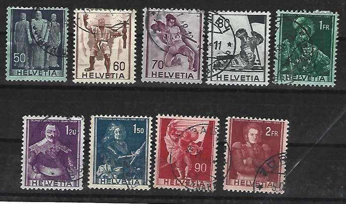 Switzerland Helvetia- set of used stamps