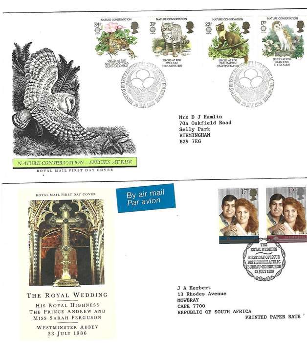 Great Britain - Set of 2 used FDC`s