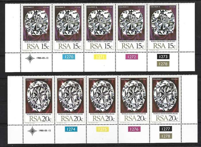 RSA - Control Blocks - SACC 481-482 - World Diamond Congress - **mint