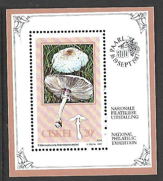 Ciskei Mini sheet - SACC 111a - Edible Mushrooms- **mint
