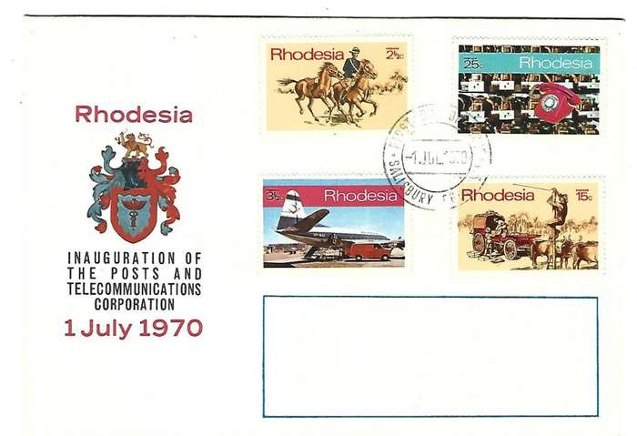 Rhodesia FDC - Inauguration of Post and Telecommunications Corporation