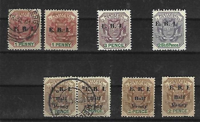 Zuid Afrikaansche Republiek - 1901 - Overprinted E.R.I. Mint hinged and cancelled- as per scan