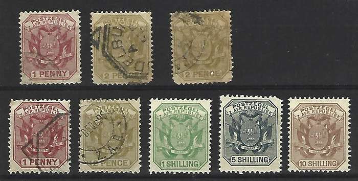 Zuid Afrikaansche Republiek - 1894-1895 -  Mint hinged and cancelled- as per scan